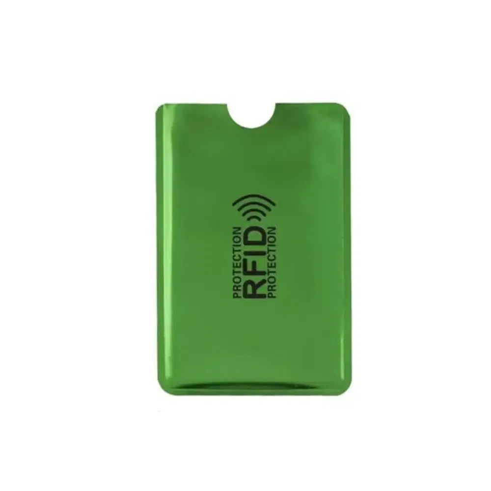 Color: Black&Red - 5pcs Anti-theft RFID Card Holder Colorful Aluminium Reader Lock Passport Protector Sleeves Safety Credit Card Sleeves