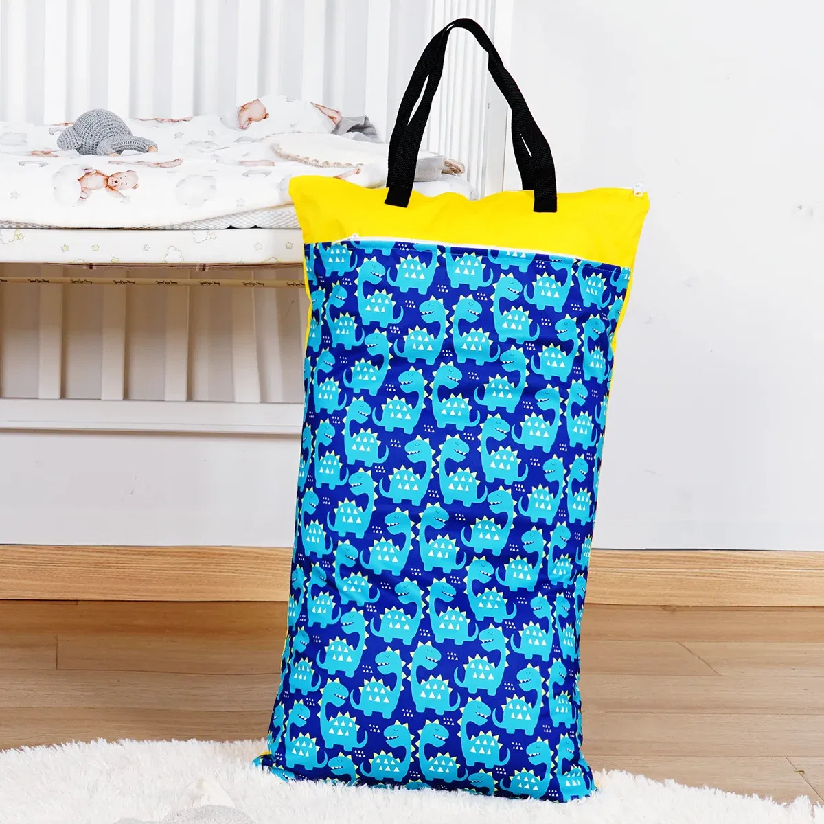 Color: Clear - Happyflute Reusable Hanging Wet Dry Cloth Diaper Bag With Double Zippered Pockets 40*70cm