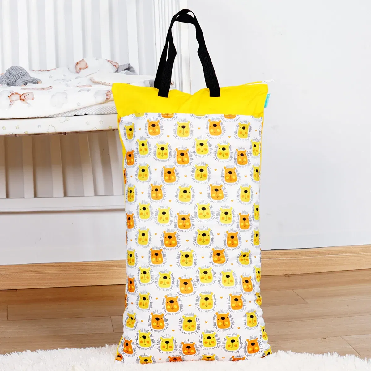 Color: Clear - Happyflute Reusable Hanging Wet Dry Cloth Diaper Bag With Double Zippered Pockets 40*70cm
