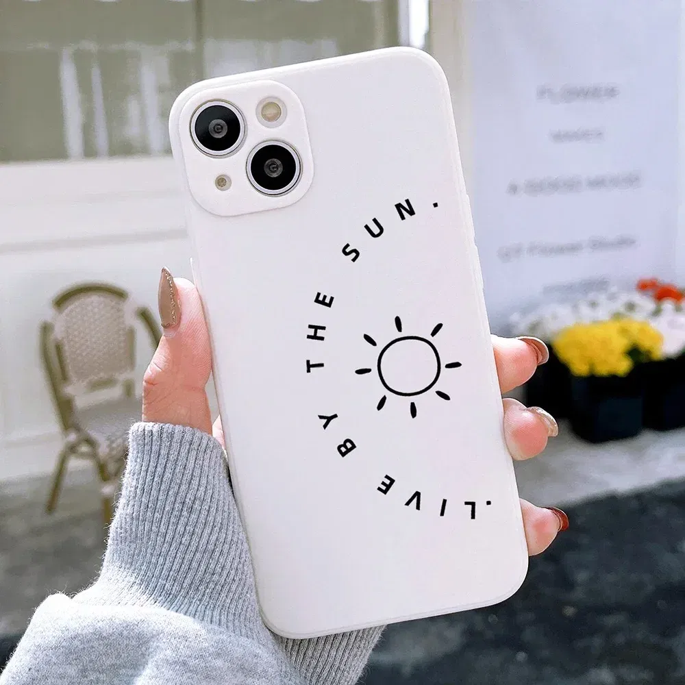 Color: Beige, Material: Neoprene - Couple Black and White Love Sun Moon Case For Samsung Galaxy S10 S20 S21 S22 S23 S24 FE Plus Ultra Note 20 Silicone Phone Case