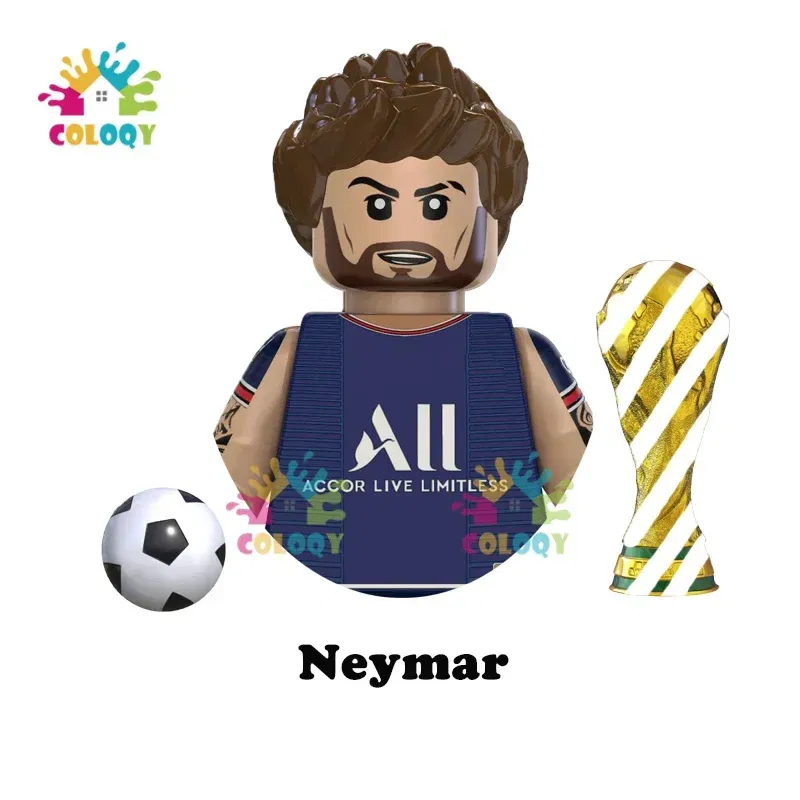 Color: Dark Red, Ships From: CHINA - Kids Toys World Famous Football Stars Building Blocks Sport Player Mini Action Figures Golden Cup Toys For Boys Christmas Gifts