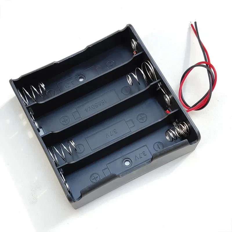 Color: WHITE - New 18650 Power Bank Cases 1X 2X 3X 4X 18650 Battery Holder Storage Box Case 1 2 3 4 Slot Batteries Container With Wire Lead