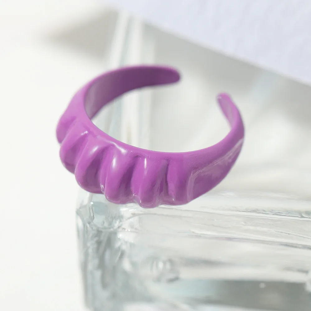 Main Stone Color: Pink - New Creative Design Five-Pointed Star Simple Geometry Color Wide Ring For Woman Simple Personality Trend Temperament Rings