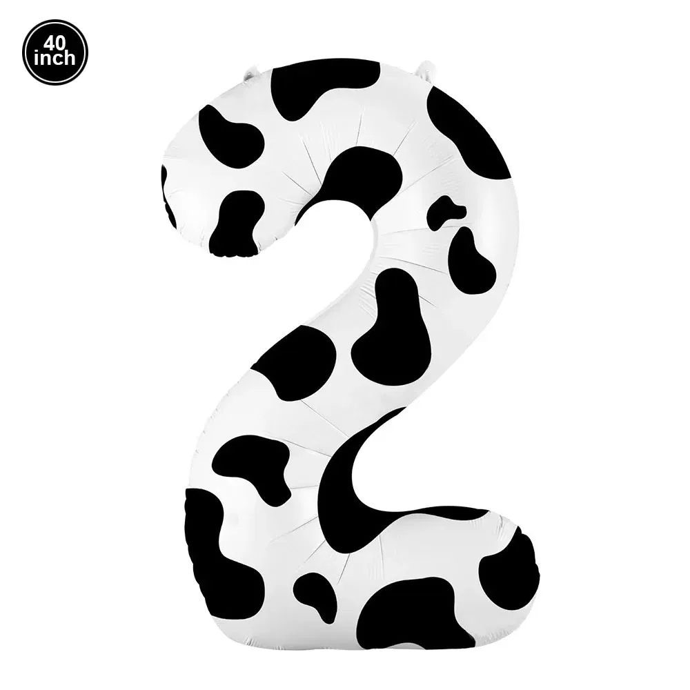 Color: Chocolate - Cow Party Supplies Standing Cow Balloon 40inch Number Balloon Cow Print Latex Balloon Children's Farm Birthday Party Decoration