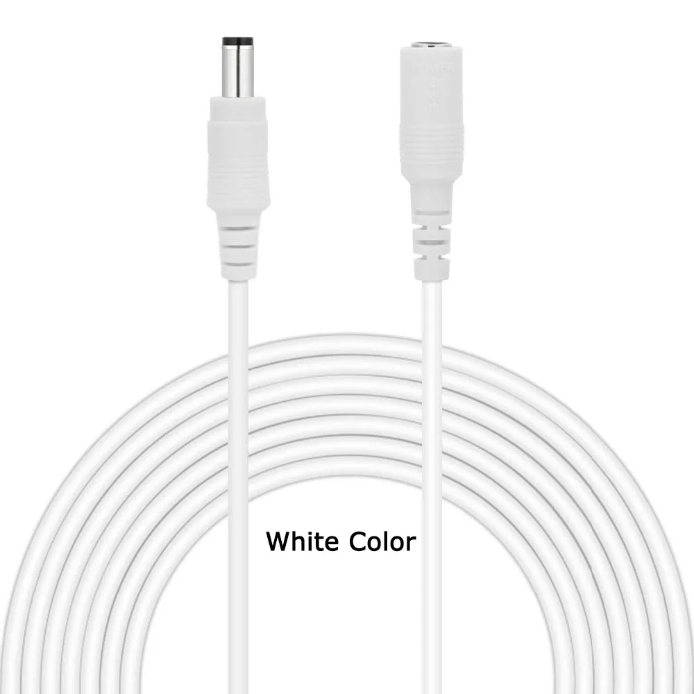 Color: Brown - DC 12V Extension Power Cable 2.1mm*5.5mm Male To Female Connect Wire White Black 0.5m 1m 2m 3m 5m 10m For LED Light CCTV Camera
