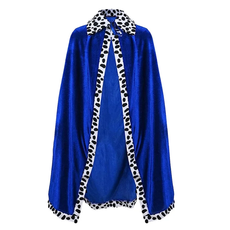Color: Red, Size: XS - Adult Kids King Emperor Cosplay Costume Red Pleuche Cloak Prince Robe Crown Children Birthday Party Christmas Props Cape
