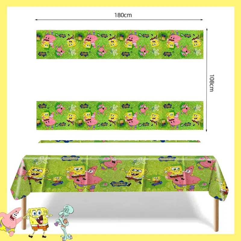 Color: DARK GRAY - SpongeBob Party Decorations Disposable Tableware Cup Baby Shower Birthday Theme Plate Tablecloth Kids Birthday Party