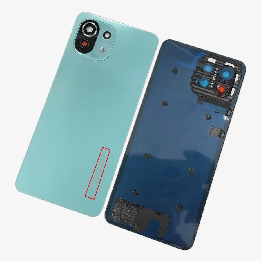 Color: Silver - A+++ Back Cover For Xiaomi Mi 11 Lite Glass Battery Cover Housing Door Cases Mi11 Youth NE 5G With Camera Lens Replacement