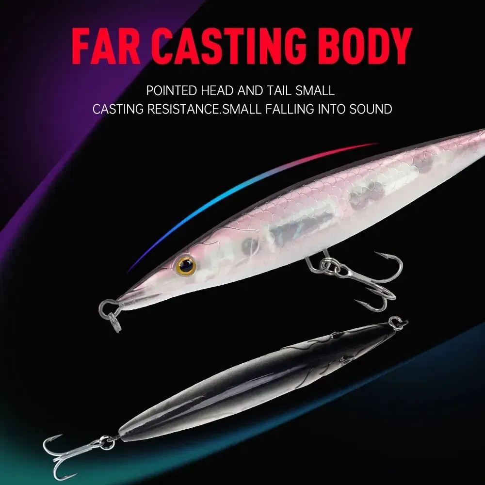 Size: 80mm, Color: Red - Floating Sinking Pencil Bait 90mm/110mm/130mm/150mm Topwater Wobblers Hard Lure Walking-dog Action Long Casting For Pike Bass