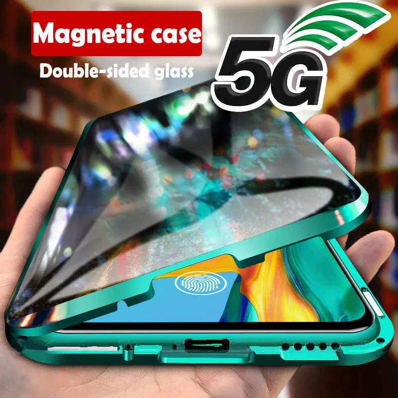 Color: Blue, Bundle: Case & Screen Protector, Material: Denim - 360 ?°Full Protection Metal Frame Magnetic Case For OPPO Reno 10 11 Pro 7 4G 7 Z 8 Lite 8Z 5G Double-Sided Glass Cover Cases