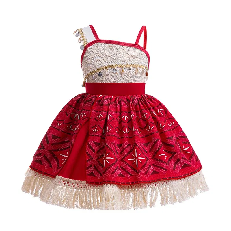 Color: PURPLE, Kid Size: 11 - Disney New Moana Dress Costumes Kids Girl Cosplay Toddler Movie Ocean Adventure Infant Frock Halloween Party With Chick Clothes