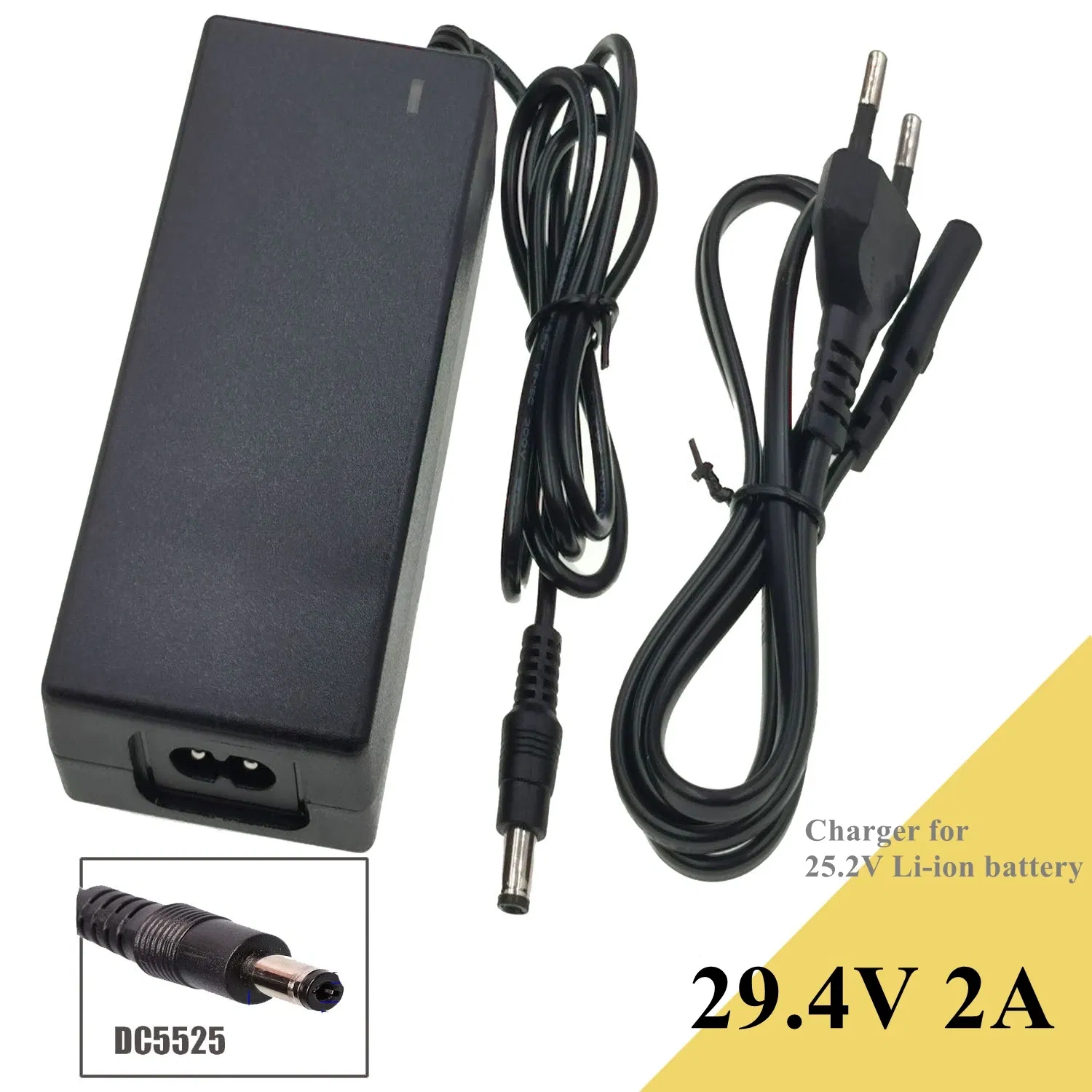 Socket Standard: EU - 29.4v 2A charger for 24v 25.2v Li-ion battery suitable for ebike scooter hoverboard balance bicycle