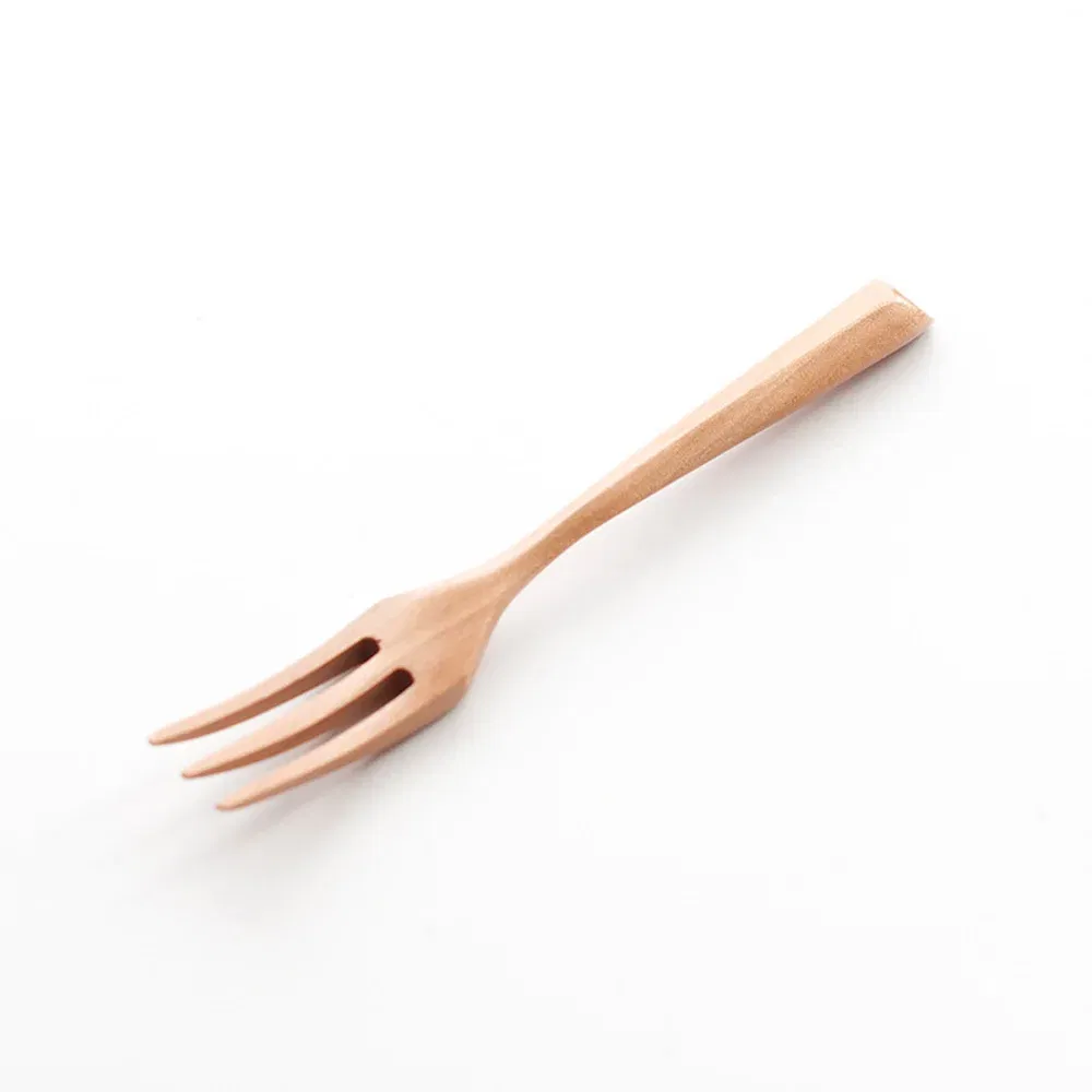 Color: black - Creative Design Thick Handle Wood Spoon Fork Portable Tableware Wooden Cutlery Sets Travel Dinnerware Environmental Kitchen Tool