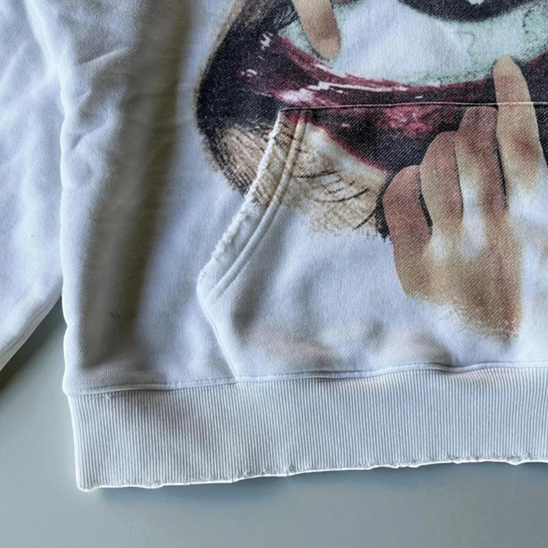 Color: WHITE, Size: XXL - Woman Sweatshirts Streetwear Y2K Hoodie Aesthetics Graphic Print Clothes Oversized Pullover Hoodie Sweatshirt Fall Clothes