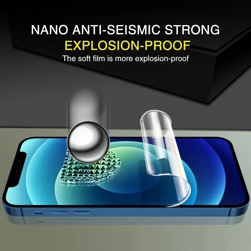 Color: DEEP BLUE, Bundle: Bundle2 - 2Pcs Hydrogel Film for IPhone 12 13 Pro Max Mini Screen Protectors for IPhone 11 14 Pro XS Max X XR 6 6s 7 8 Plus SE Not Glass