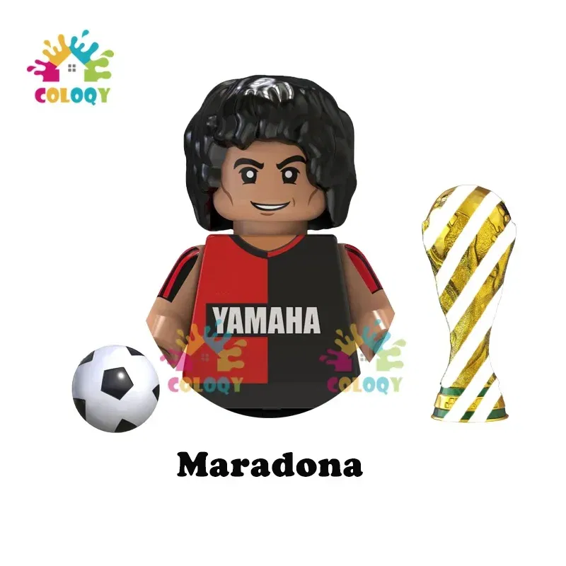 Color: BRIGHT PINK, Ships From: CHINA - Kids Toys World Famous Football Stars Building Blocks Sport Player Mini Action Figures Golden Cup Toys For Boys Christmas Gifts
