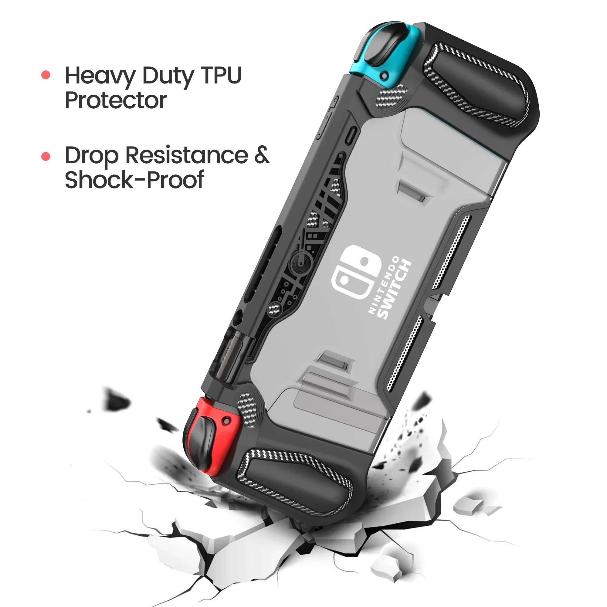 Color: Clear - For Nintendo Switch Case Dockable Case Compatible with Console & Joy-Con Controller nintendos switch TPU Grip Protective Cover