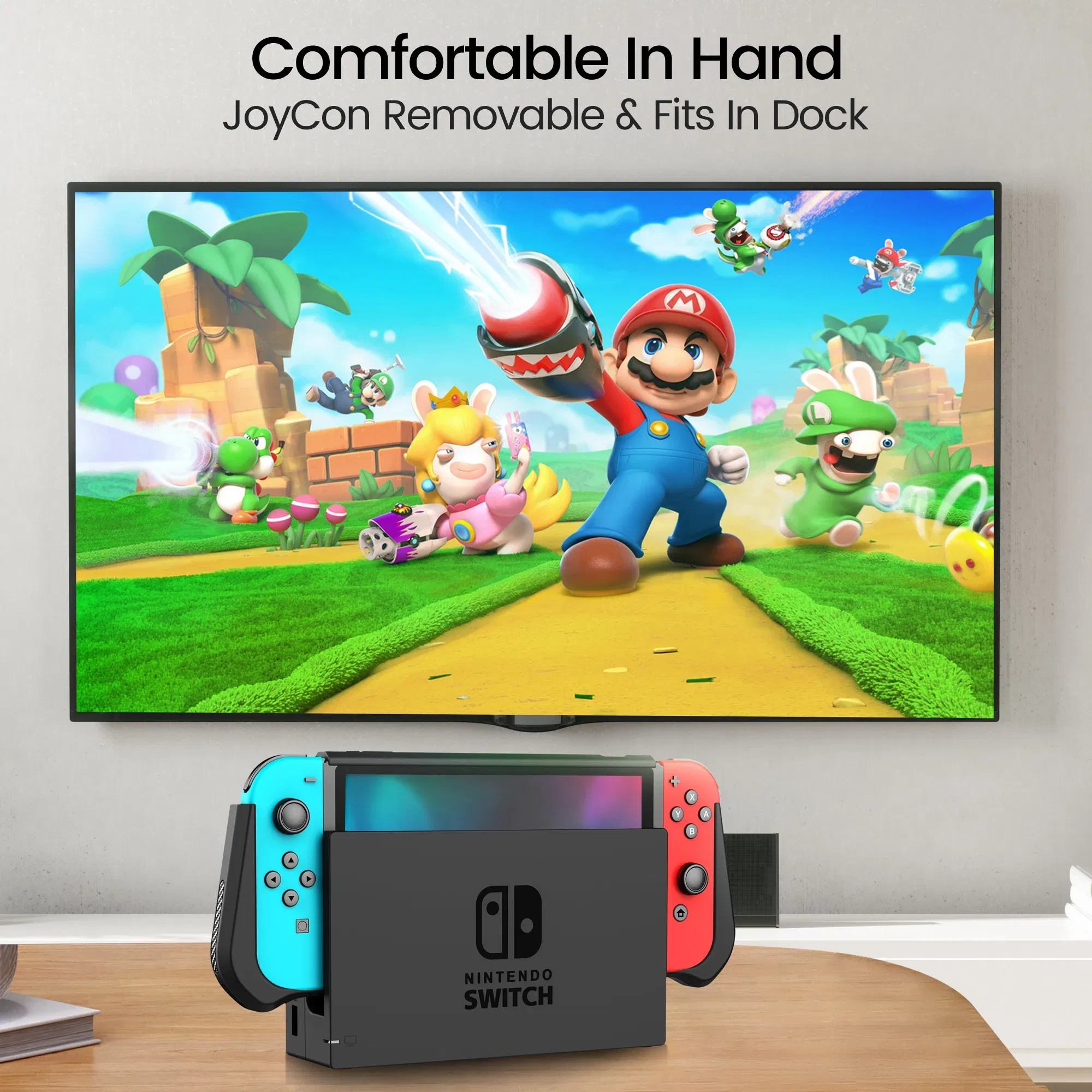 Color: Clear - For Nintendo Switch Case Dockable Case Compatible with Console & Joy-Con Controller nintendos switch TPU Grip Protective Cover