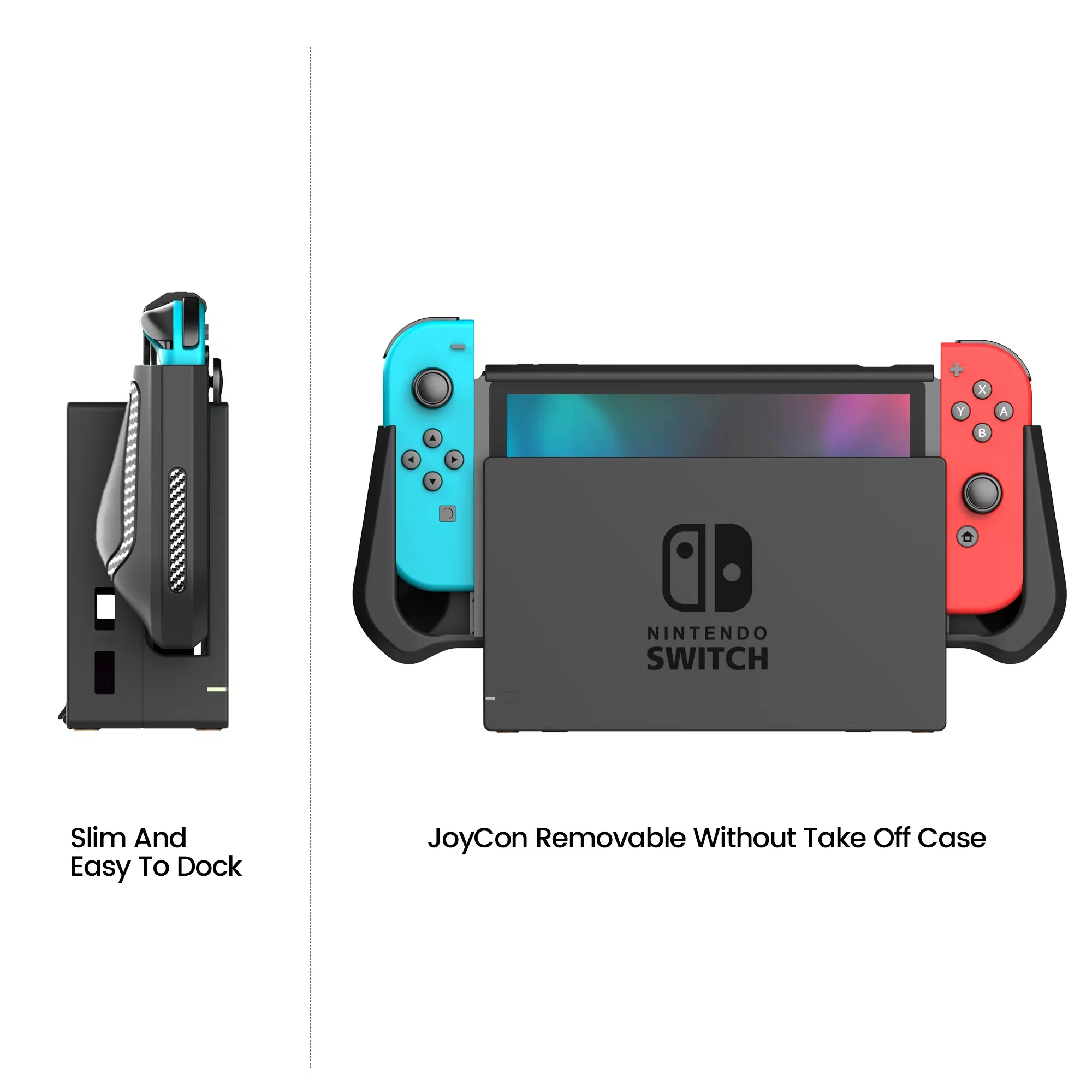 Color: Clear - For Nintendo Switch Case Dockable Case Compatible with Console & Joy-Con Controller nintendos switch TPU Grip Protective Cover