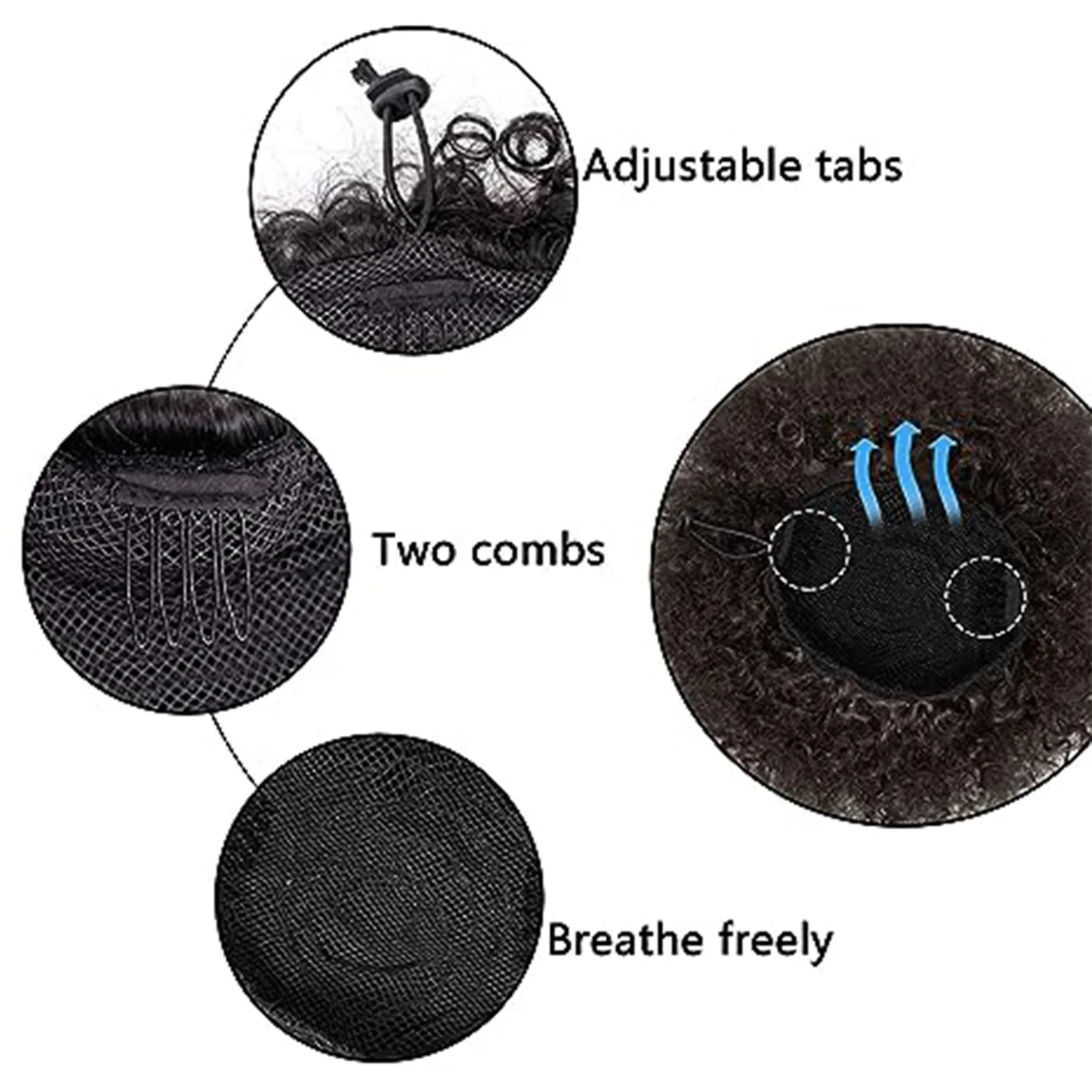 Color: #2, Bulk Buy: 1pc, Stretched Length: 10inches - Synthetic 10Inch Big Afro Puff Drawstring Ponytail Extensions for Black Women 4b 4c Kinky Curly Hair Bun Ponytail Wigs Daily Use