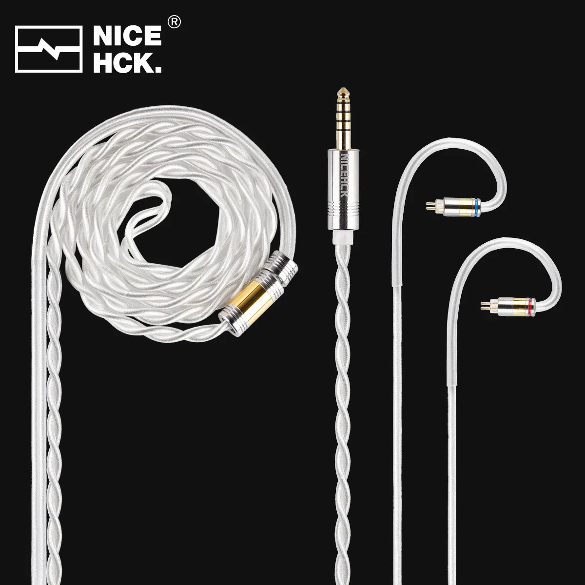 Color: Deep Yellow - NiceHCK SnowCat HiFi Cable 6N OCC+6N Silver Plated OCC Earphone Wire 3.5/2.5/4.4 MMCX/2Pin/QDC for Kima Galileo Aria FH11 HOLA