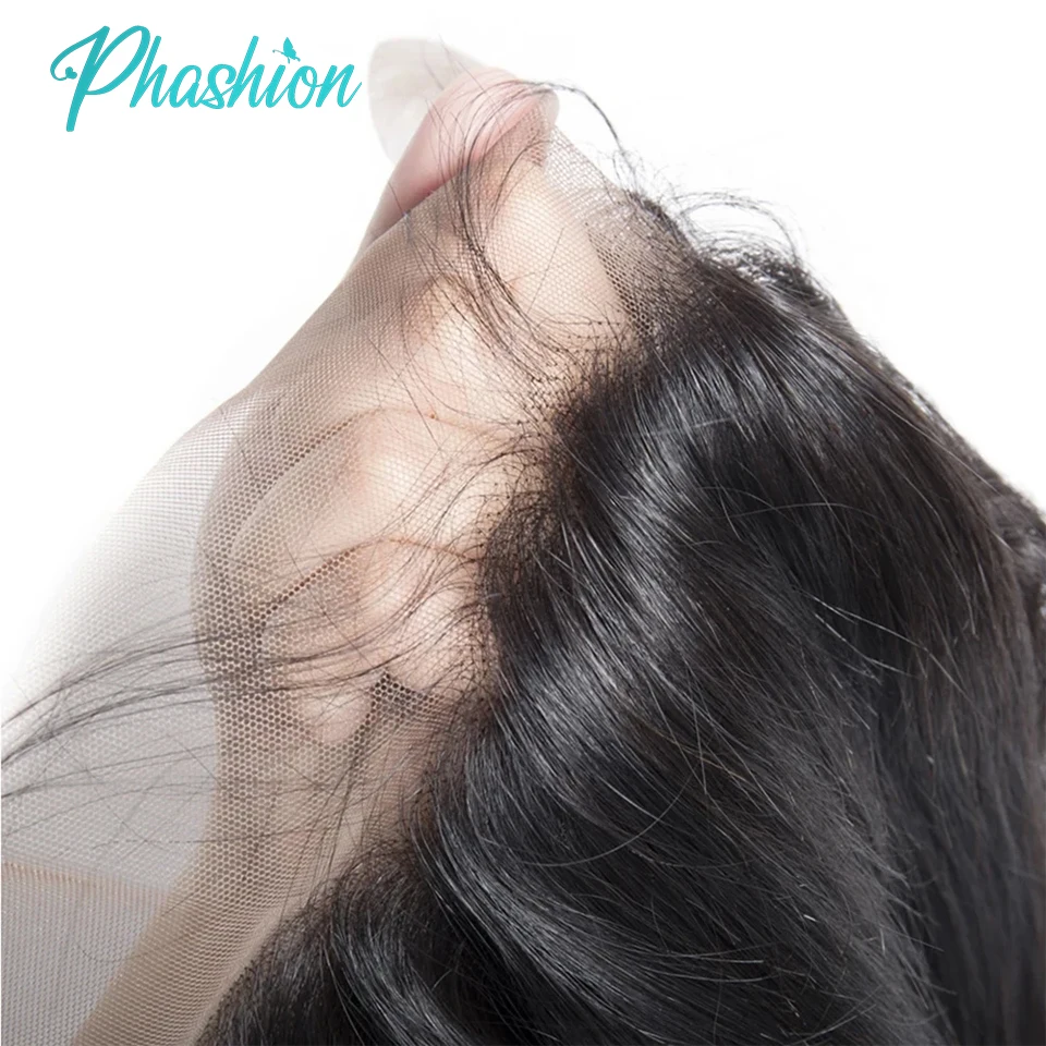 Color: Natural Color, Stretched Length: 24inches - Phashion 26 28 Inch13x6 Lace Frontal Straight Pre Plucked Swiss HD Transparent Full Front Only Natural Black 100% Human Hair