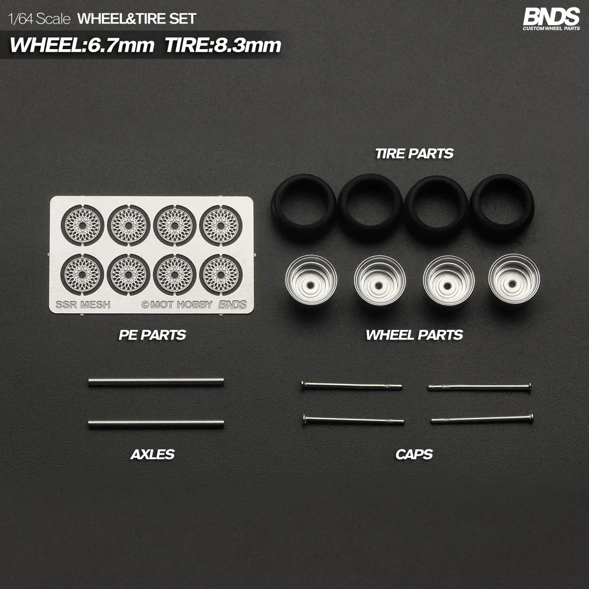 Color: army green - 1/64 Alloy Wheels With Rubber Tires By BNDS Assembly Rims Modified Parts for Model Car Refitted VIP Style No.64053-64088