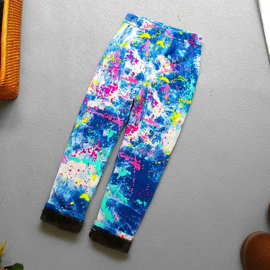 Color: Yellow, Kid Size: 5 - Autumn Winter Print Flowers Thick Warm Kids Toddler Baby Girls Leggings Children's Pants