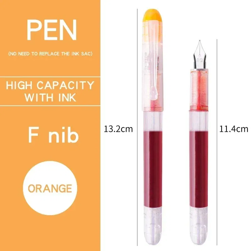 Color: Chocolate - 0.5mm F /0.38mm EF Extra Fine Nib Disposable Classic Fountain Pens For Writing For Student Office Painting & Creative Projects