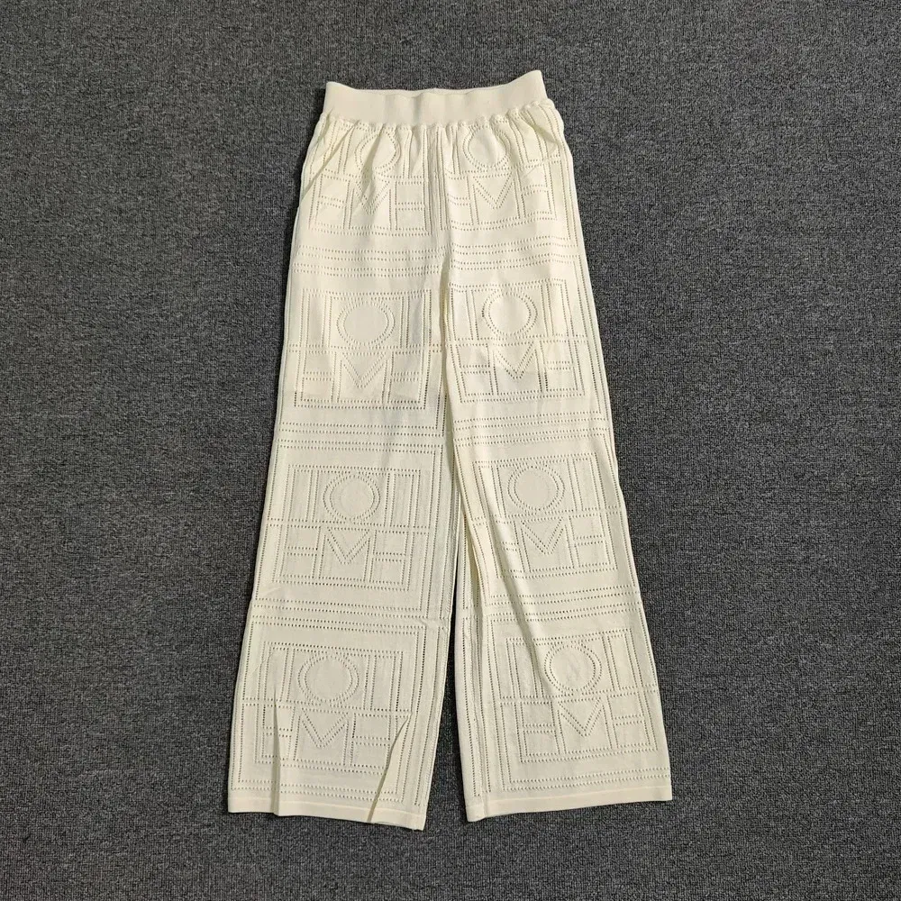 Color: Blue, Size: M - LUXURY-Casual Commuter Pants for Women, High Waist, Straight Tube Pants, Spring and Summer, 2025 Hollow Camisole Skirt