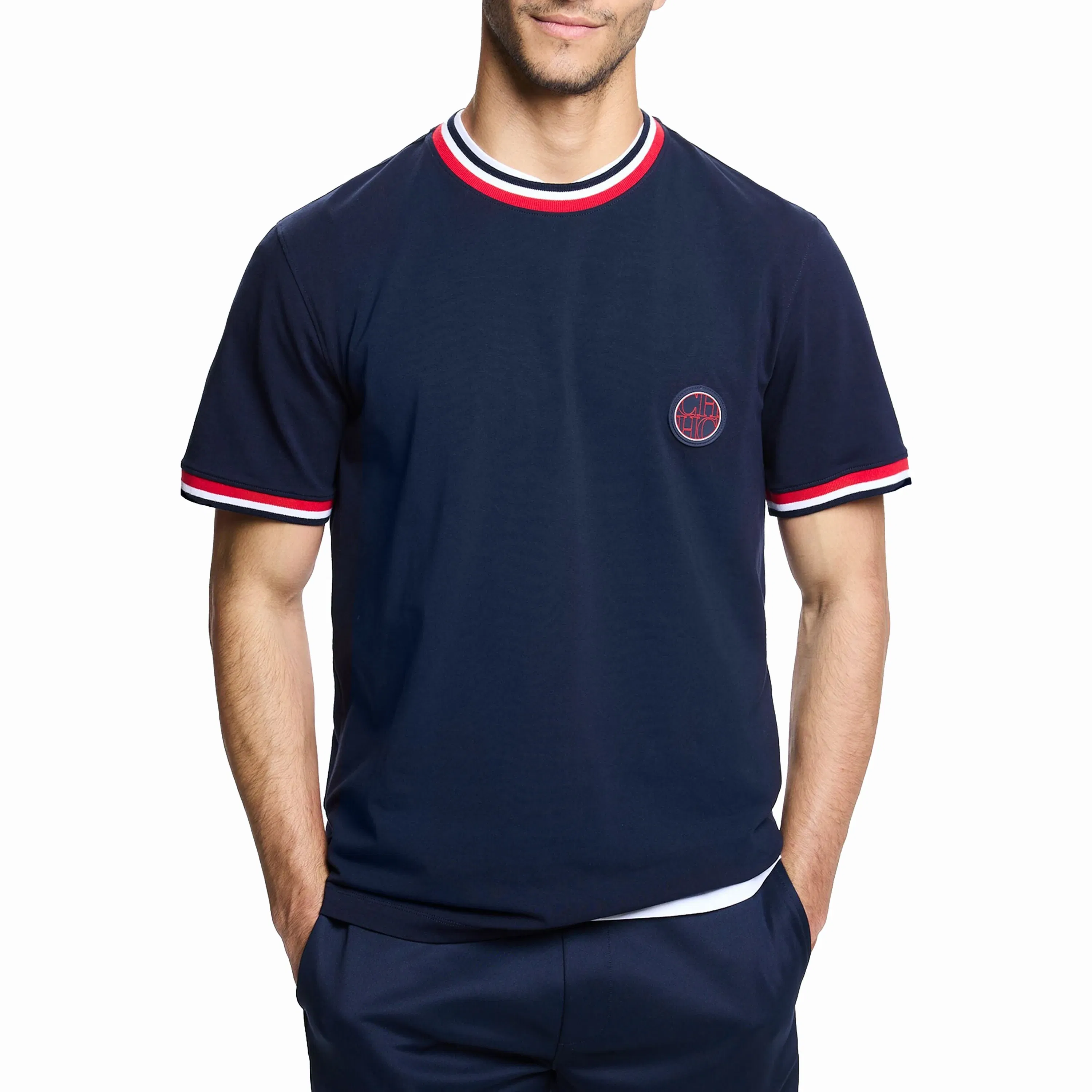 Summer Mens T Shirts Cotton Mens Casual Short Sleeve Solid Stripe O Neck Soft T-Shirts Basic Men's Loose Fit Tee Shirt Tops