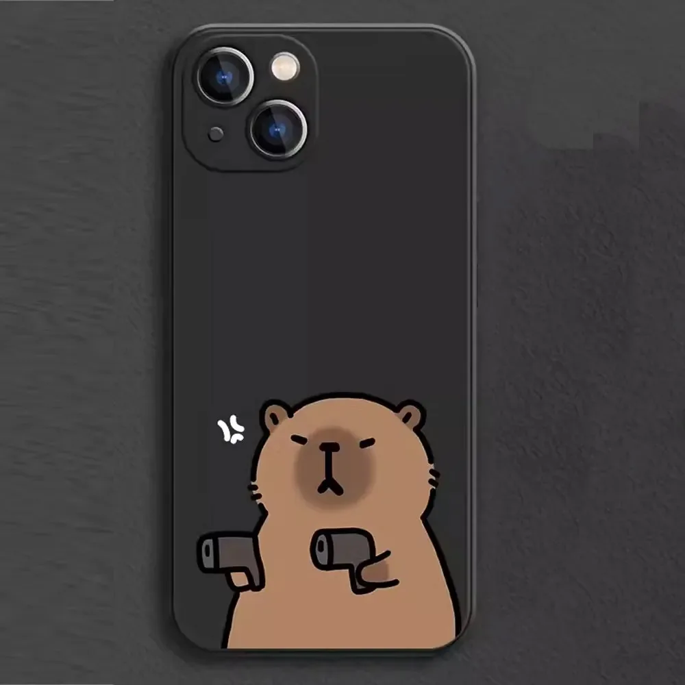 Color: Gold, Material: CANVAS - Cartoon Animal Capybara Phone Case For Samsung Galaxy S10 S20 S21 S22 S23 S24 FE Plus Ultra Note 20 Couple Paired Silicone Cover