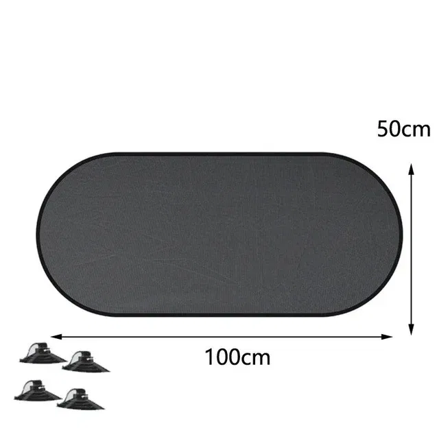 Color: Brown, Ships From: CHINA - Car Sun Shade UV Protection Folding Auto Rear Window Sunshade 100x50cm Universal Mesh Back Window Visor with Suction Cups