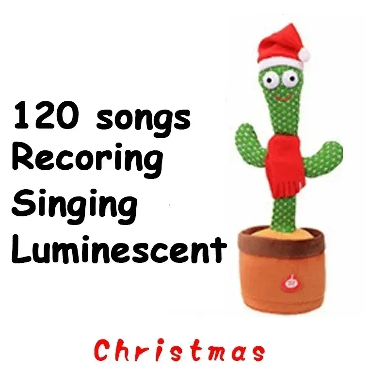 Color: Red - Sunshine Cactu Children's Electronic Plush Toy Dancing and Talking Cactu Children's Birthday Party Christmas Gift with 120 Songs