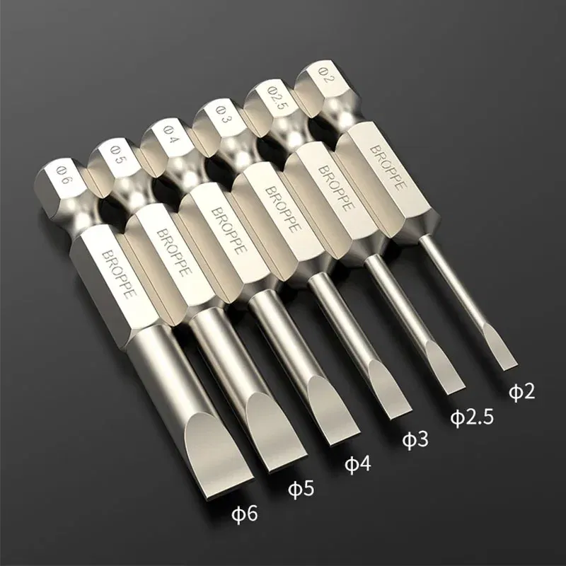 Color: Army Green - Flat Head Screwdriver Bit Set Magnetic Tip Slotted Screwdriver Electric Driver Tool S2 Steel 1/4 Inch Shank Quick Change