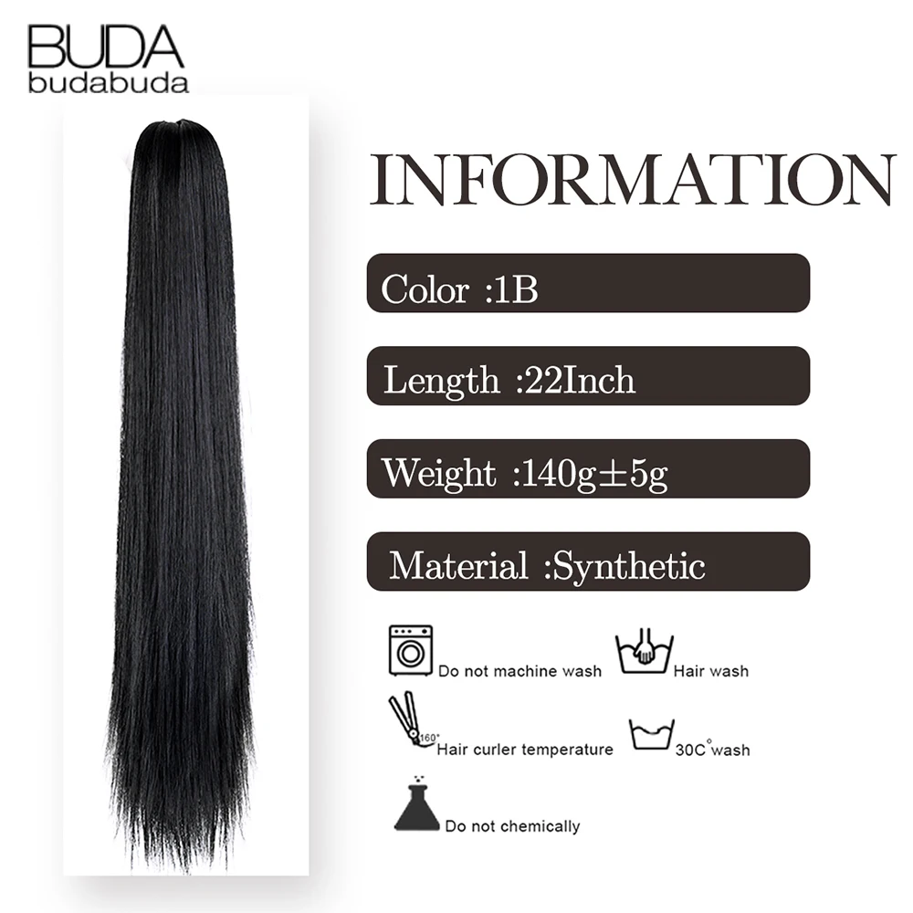 Color: P1B/613, Bulk Buy: 1pc - 22Inch Synthetic Ponytail Hair Extension Long Straight Claw Clip Ponytail Heat Resistant Natural Wave For Women Blonde Hairpiece