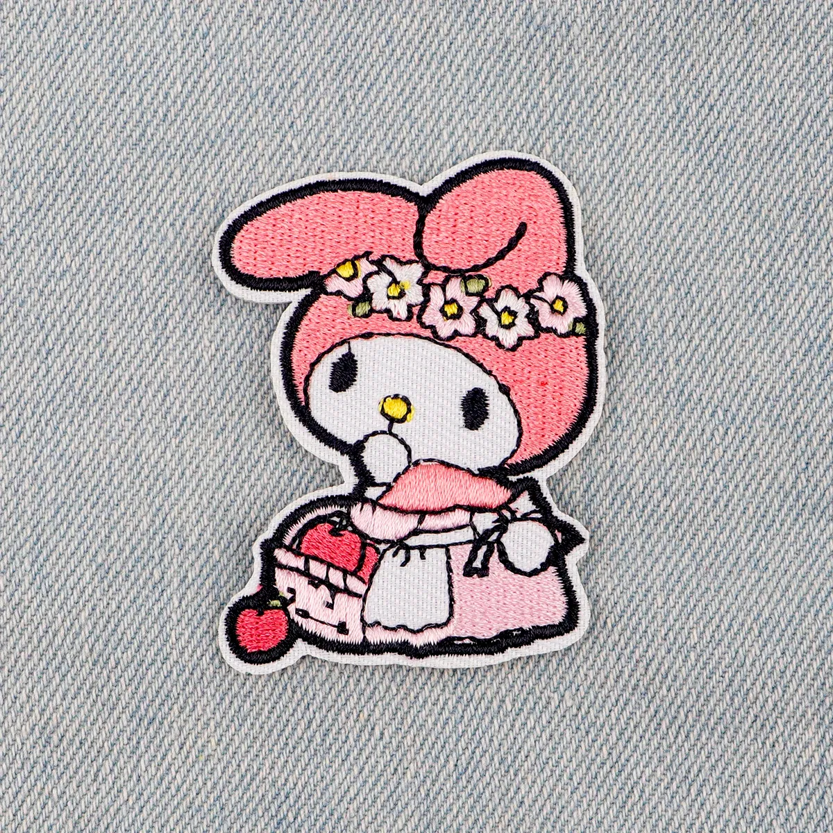 Color: antique silver - Anime White Dog Patches for Clothing Kawaii Embroidered Patches on Clothes Stickers DIY Ironing Appliques Jacket Jeans Stripes