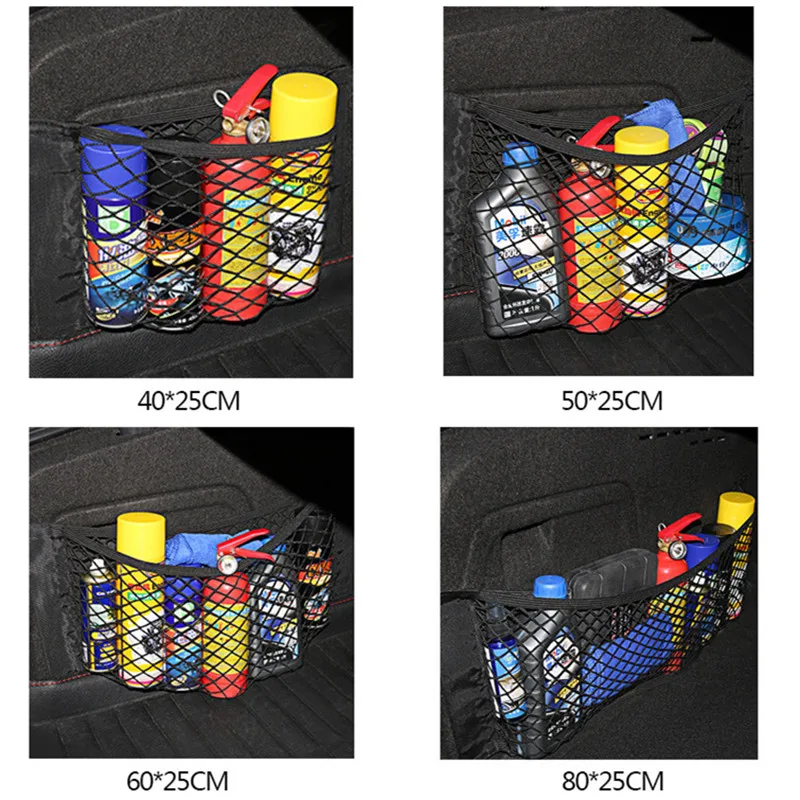Color Name: Blue - For Volkswagen VW Golf 4 5 6 7 GTI R Tiguan Jetta MK4 MK5 MK6 Car Back Rear Mesh Trunk Seat Elastic String Net Magic Sticker