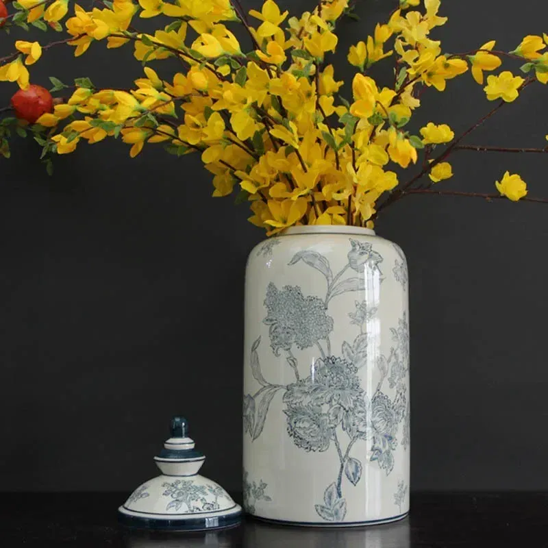 Color: MULTI - Jingdezhen-Antique Ceramics Vases Blue and White Porcelain Ornaments Flower Arrangement, Zen Style, Modern, Handmade Production