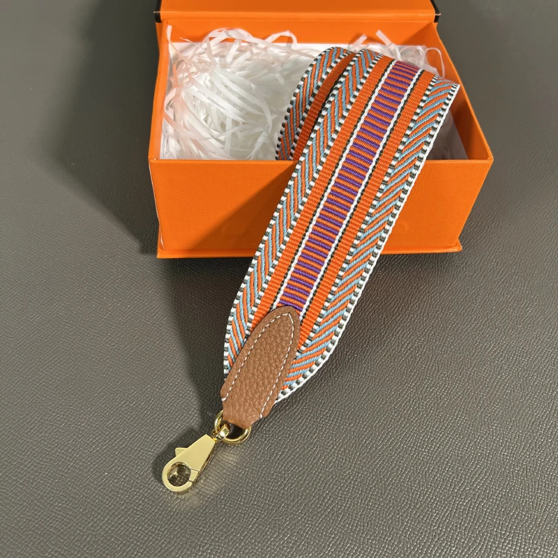 Color: Rose Gold, Size: 3/4" - Herbag Evelyn Replacement Shoulder Strap Gold Togo Cowhide Woven Canvas 5cm Wide Hand-Sewn