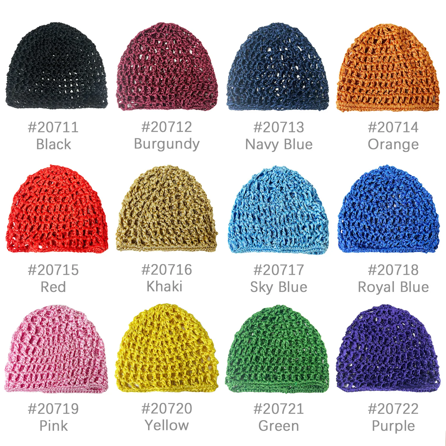 Color: Navy Blue - Womens Mesh Hair Net Crochet Cap Stylish Bar Hair Net Hand-crocheted Silk Mesh Hair Accessories Hats Turban Night Cover Beanie
