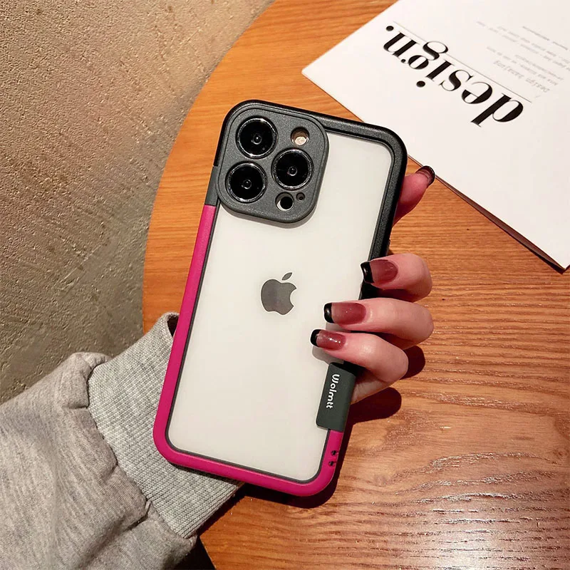 Color: Maroon, Ships From: CHINA, Material: Pc + tpu - Better Heat Dissipation Dual Color Bumper Border Soft Phone Case For iPhone 17 16 15 14 13 12 11 Pro Max 7 8 Plus XS XR