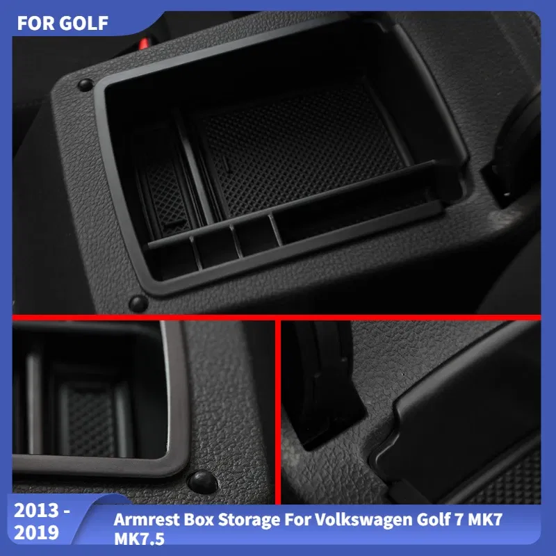 Armrest Box Storage for Volkswagen Vw Golf 7 MK7 MK7.5 2013-2018 2019 Sportsvan 2017 2018 Center Console Armrest Storage Box