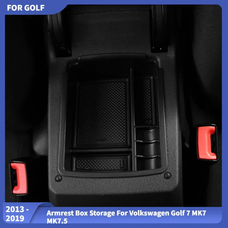 Armrest Box Storage for Volkswagen Vw Golf 7 MK7 MK7.5 2013-2018 2019 Sportsvan 2017 2018 Center Console Armrest Storage Box