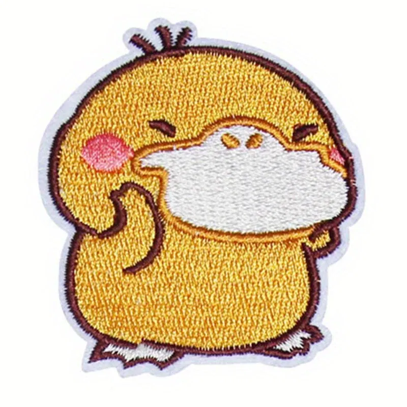 Color: Copper - Anime Game Cute Duck Patch for Clothing Cartoon Animals Badges Iron On Patches Sewing Fabric Patch Stripes Diy Patch Sticker