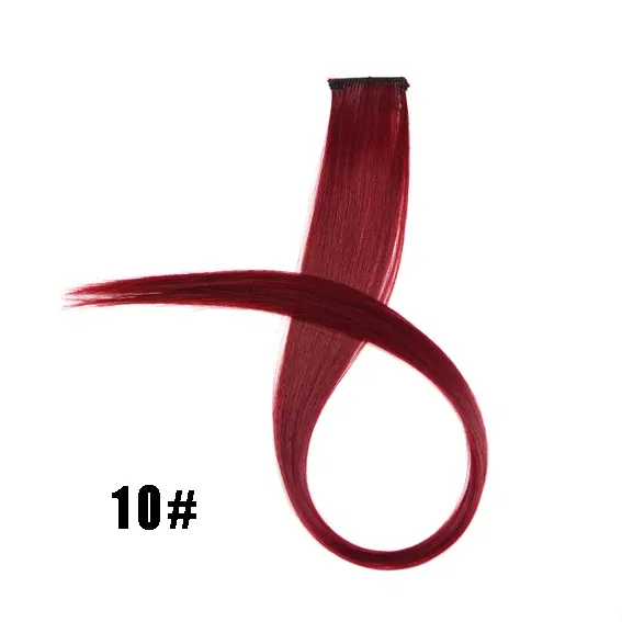 Color: T27/30/4, Stretched Length: 22inches - 22" Long 37 Colors Synthetic Straight Hairpieces Hair Extensions Anti-flaming Clip In One Piece Synthetic Hair Extension