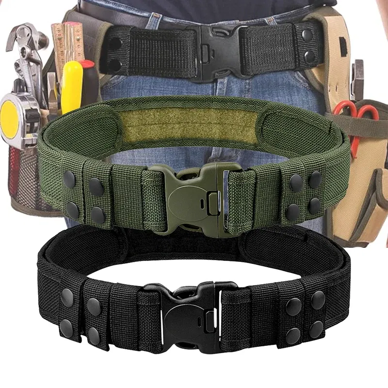 Color: green, Belt Length: 130cm - 1pc Quick Release Tactical Belt for Men Fashion Style Combat Belt for Outdoor Activities and Fishing