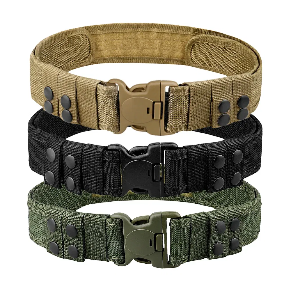 Color: green, Belt Length: 130cm - 1pc Quick Release Tactical Belt for Men Fashion Style Combat Belt for Outdoor Activities and Fishing