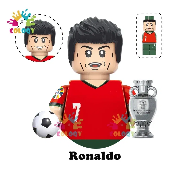 Color: PURPLE, Ships From: CHINA - Kids Toys World Famous Football Stars Building Blocks Sport Player Mini Action Figures Golden Cup Toys For Boys Christmas Gifts
