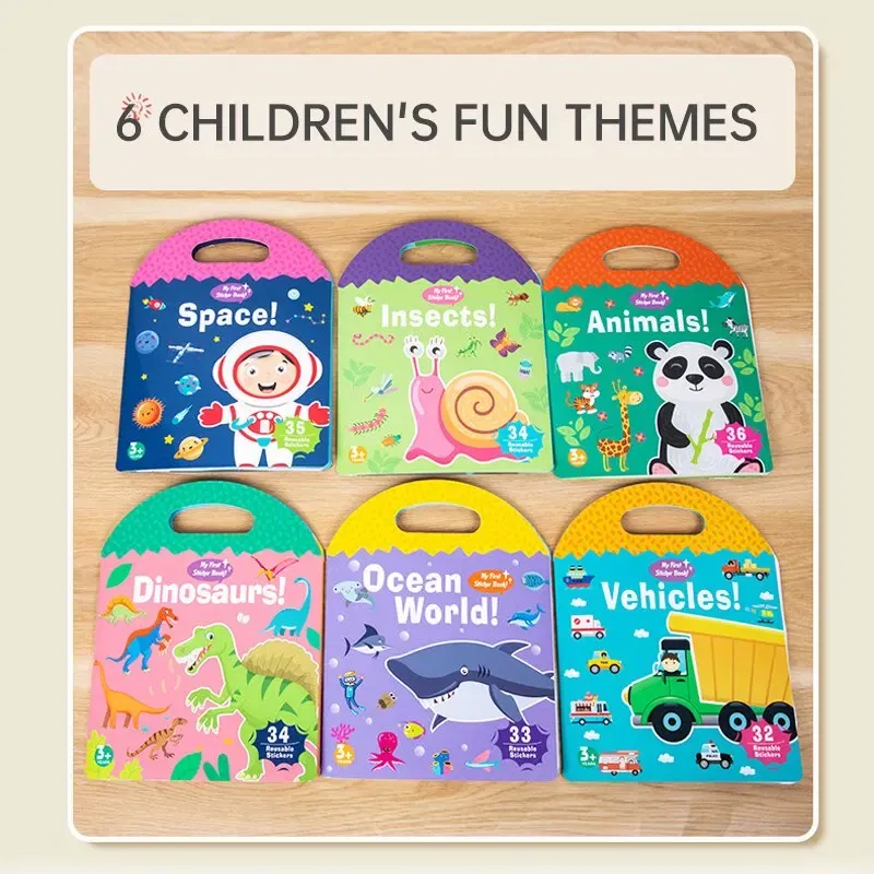 Color: Brown - Early Childhood Education Scene Sticker Book Focus Cultivation Quiet Sticker Book Enlightenment Puzzle Cognitive Sticker Book